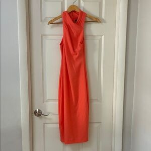 Rachel Vibrant Orange Midi Dress